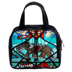 Elephant Stained Glass Classic Handbags (2 Sides) by BangZart