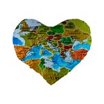 World Map Standard 16  Premium Heart Shape Cushions Back