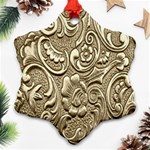 Golden European Pattern Snowflake Ornament (Two Sides) Front