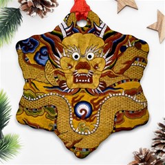 Chinese Dragon Pattern Snowflake Ornament (two Sides) by BangZart