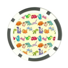 Group Of Funny Dinosaurs Graphic Poker Chip Card Guard (10 Pack) by BangZart