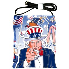 Independence Day United States Of America Shoulder Sling Bags by BangZart