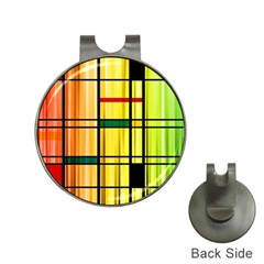 Line Rainbow Grid Abstract Hat Clips With Golf Markers by BangZart