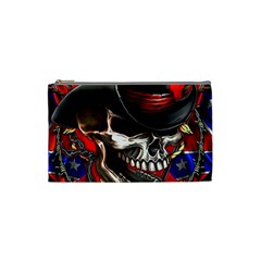 Confederate Flag Usa America United States Csa Civil War Rebel Dixie Military Poster Skull Cosmetic Bag (small)  by BangZart