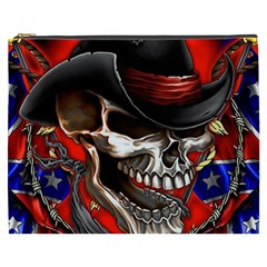 Confederate Flag Usa America United States Csa Civil War Rebel Dixie Military Poster Skull Cosmetic Bag (xxxl)  by BangZart