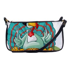 Pie Turkey Eating Fork Knife Hat Shoulder Clutch Bags by Nexatart