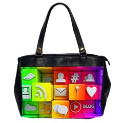 Colorful 3d Social Media Office Handbags (2 Sides)  by BangZart