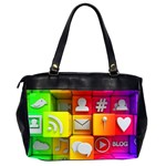 Colorful 3d Social Media Office Handbags (2 Sides)  Back