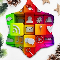 Colorful 3d Social Media Ornament (snowflake) by BangZart