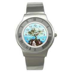 Single Tree Stainless Steel Watch by berwies