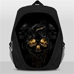 Art Fiction Black Skeletons Skull Smoke Backpack Bag Front