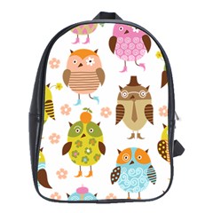 Cute Owls Pattern School Bags (xl)  by BangZart