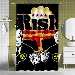 Nuclear Explosion Trump And Kim Jong Shower Curtain 48  X 72  (small)  by Valentinaart