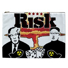 Nuclear Explosion Trump And Kim Jong Cosmetic Bag (xxl)  by Valentinaart