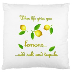 When Life Gives You Lemons Large Cushion Case (one Side) by Valentinaart