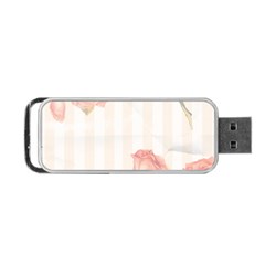 Vintage Roses Floral Illustration Bird Portable Usb Flash (two Sides) by paulaoliveiradesign