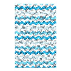 Baby Blue Chevron Grunge Shower Curtain 48  X 72  (small)  by designworld65