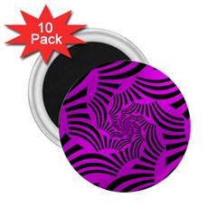 Black Spral Stripes Pink 2 25  Magnets (10 Pack)  by designworld65