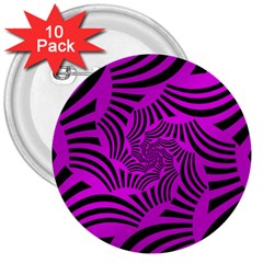 Black Spral Stripes Pink 3  Buttons (10 Pack)  by designworld65