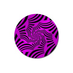 Black Spral Stripes Pink Magnet 3  (round) by designworld65