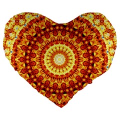 Powerful Love Mandala Large 19  Premium Heart Shape Cushions by designworld65