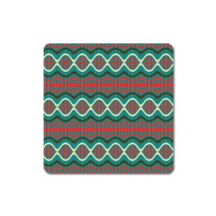 Ethnic Geometric Pattern Square Magnet by linceazul