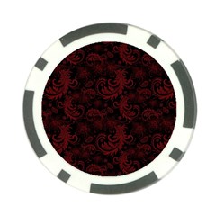 Dark Red Flourish Poker Chip Card Guard by gatterwe