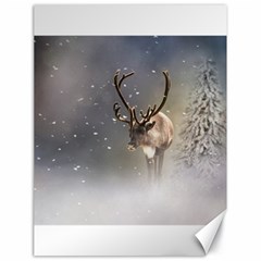 Santa Claus Reindeer In The Snow Canvas 18  X 24  by gatterwe