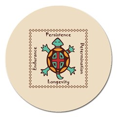 Turtle Animal Spirit Magnet 5  (round) by linceazul