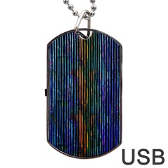 Stylish Colorful Strips Dog Tag Usb Flash (two Sides) by gatterwe