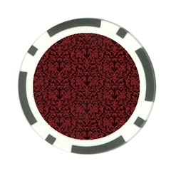 Red Glitter Look Floral Poker Chip Card Guard by gatterwe