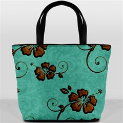 Chocolate Background Floral Pattern Bucket Bags by Nexatart