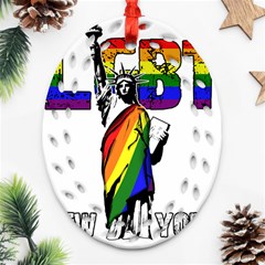 Lgbt New York Ornament (oval Filigree) by Valentinaart