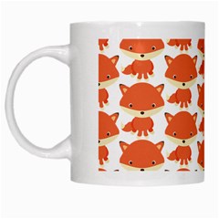 Cute Little Fox Pattern White Mugs by paulaoliveiradesign