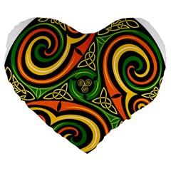 Celtic Celts Circle Color Colors Large 19  Premium Heart Shape Cushions by Nexatart