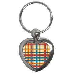 Plaid Pattern Key Chains (heart)  by linceazul