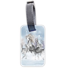 Awesome Running Horses In The Snow Luggage Tags (two Sides) by FantasyWorld7