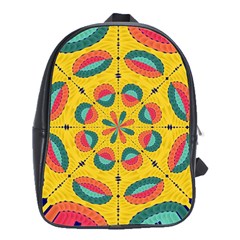 Textured Tropical Mandala School Bag (large) by linceazul