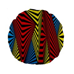 Door Pattern Line Abstract Illustration Waves Wave Chevron Red Blue Yellow Black Standard 15  Premium Flano Round Cushions by Mariart