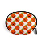 Seamless Background Orange Emotions Illustration Face Smile  Mask Fruits Accessory Pouches (Small)  Front