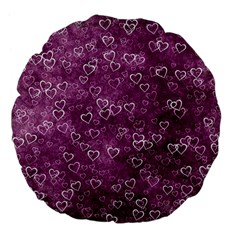 Heart Pattern Large 18  Premium Flano Round Cushions by ValentinaDesign