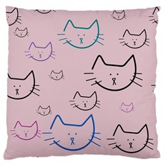 Cat Pattern Face Smile Cute Animals Beauty Standard Flano Cushion Case (one Side) by Mariart