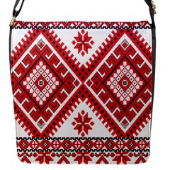 Model Traditional Draperie Line Red White Triangle Flap Messenger Bag (s) by Mariart