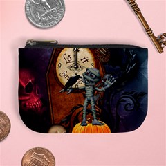 Funny Mummy With Skulls, Crow And Pumpkin Mini Coin Purses by FantasyWorld7