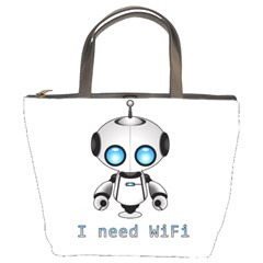 Cute Robot Bucket Bags by Valentinaart