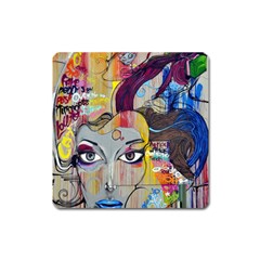 Graffiti Mural Street Art Painting Square Magnet by BangZart