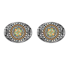 High Contrast Mandala Cufflinks (oval) by linceazul