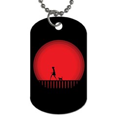 Girl Cat Scary Red Animal Pet Dog Tag (two Sides) by Nexatart