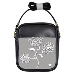 Flower Heart Plant Symbol Love Girls Sling Bags by Nexatart