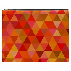 Red Hot Triangle Tile Mosaic Cosmetic Bag (xxxl)  by Nexatart